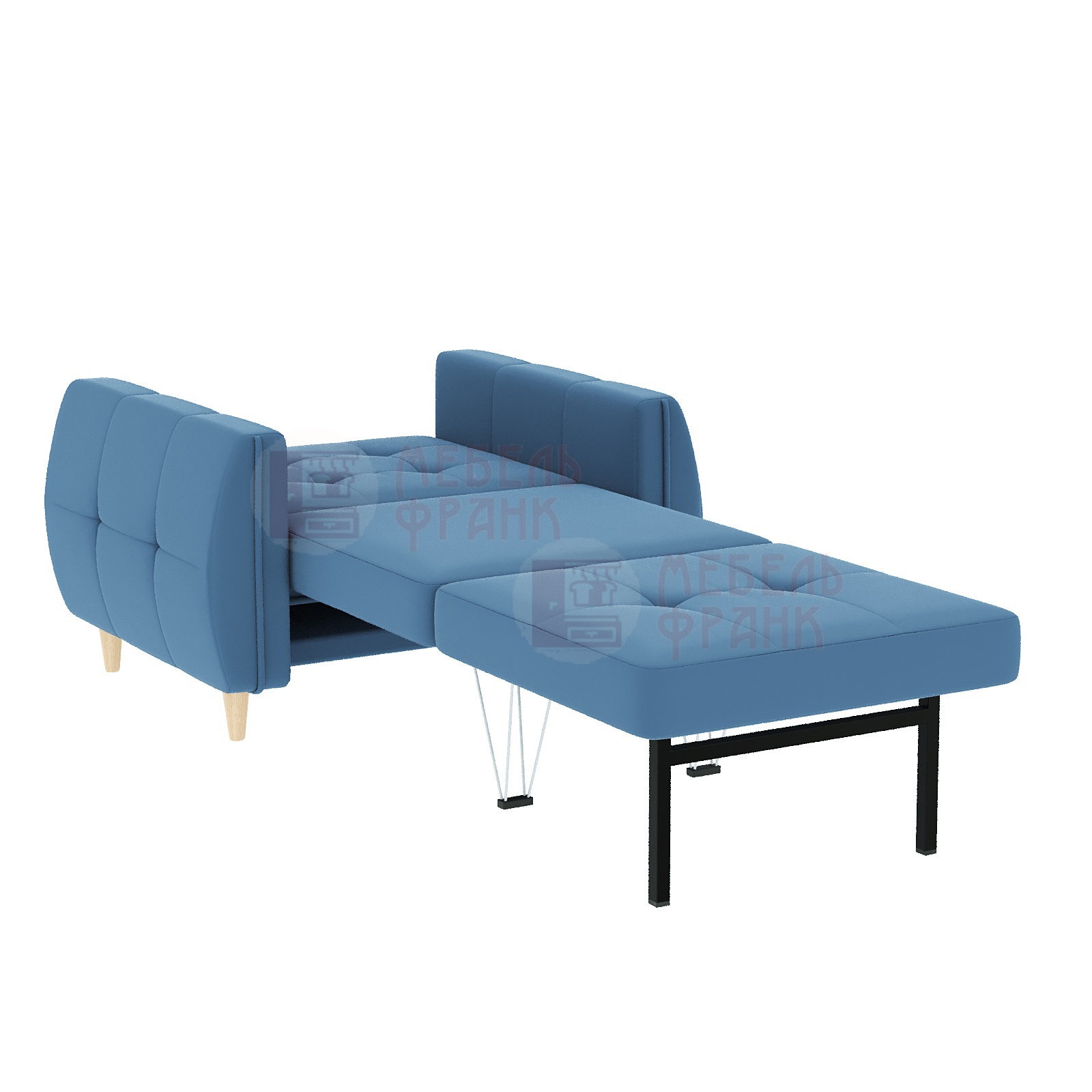 Кресло Банита голубое в разложенном виде