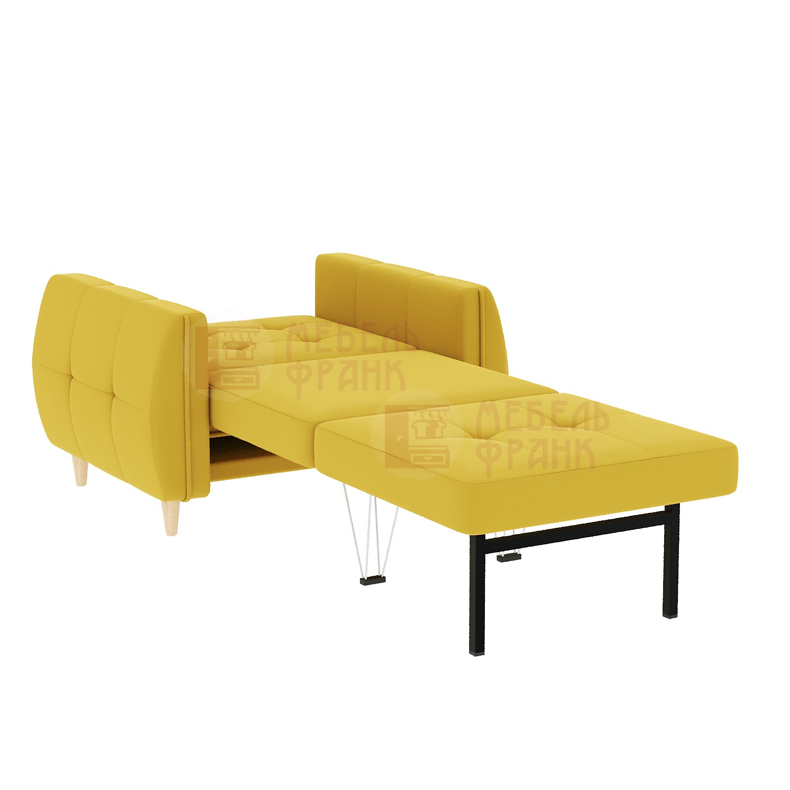 Кресло Банита желтое в разложенном виде